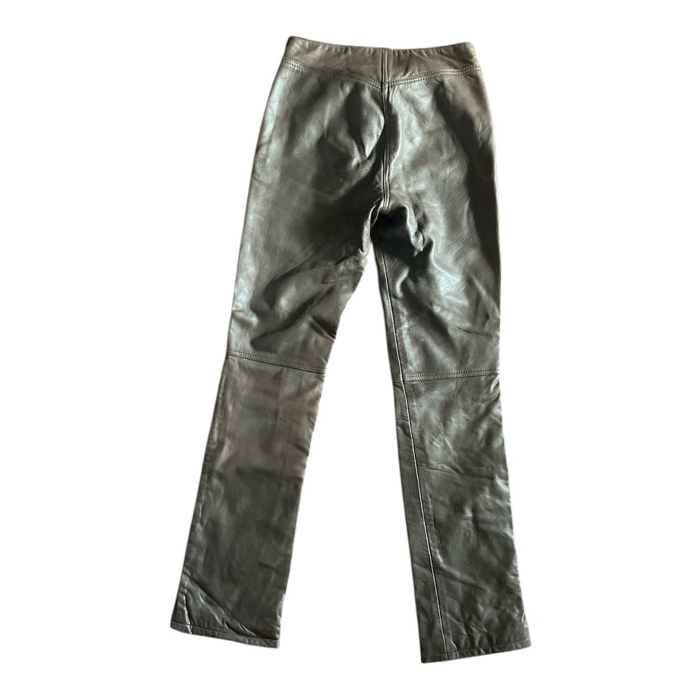 Vintage DKNY Women's Brown Soft Leather Pants Straight Leg Size 2